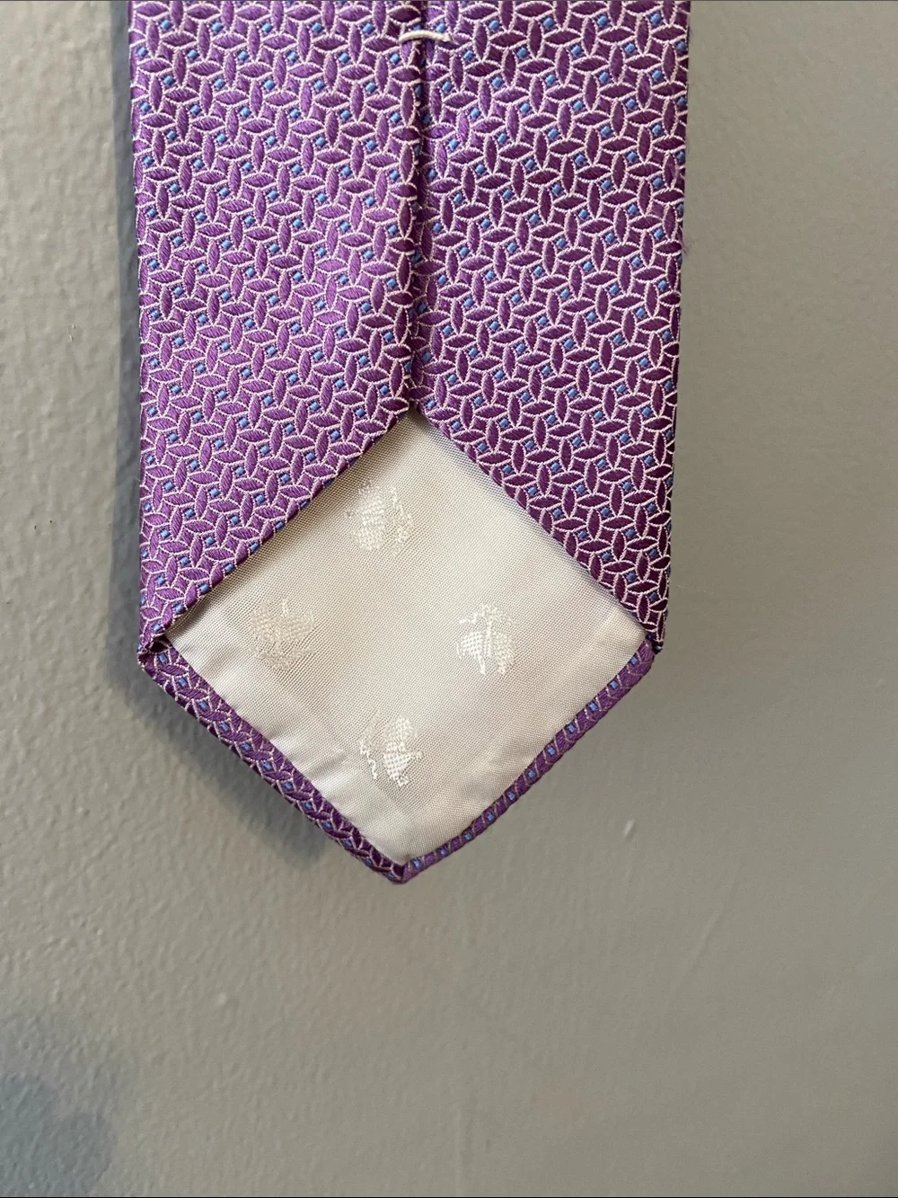 Brooks Brothers Purple Geometric Silk Tie with Blue Accents EUC